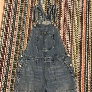 Gap for Good S distressed relax fit overalls